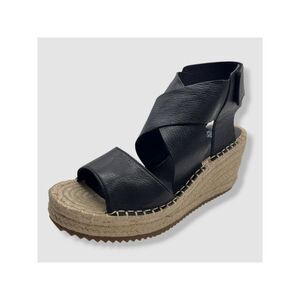 EILEEN FISHER Womens Black 1" Platform Willow Wedge Espadrille Shoes 10 M